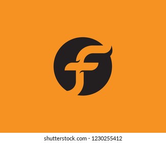 F logo letter template vector
