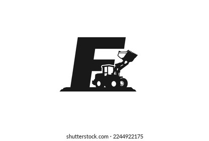 F Logo with Loader letter concept for template