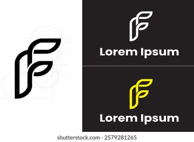 F Logo - Minimalist Geometric Logo: A Monochrome, High-Contrast, and Versatile Design