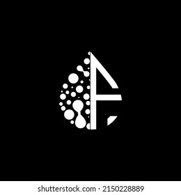 F logo monogram isolated on circle element design template