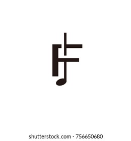 F logo music flat vector template
