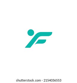 F Logo People Fly Symbol