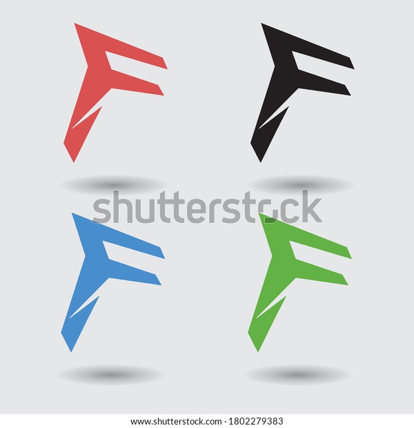 F Logo Red Black Blue Green Stock Vector (Royalty Free) 1802279383 Shutterstock