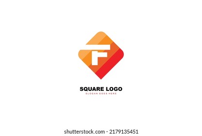 F cuadrado del logotipo para la identidad. ilustración vectorial de plantilla de letra para su marca.