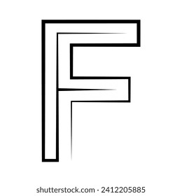 F logo studio, letter f one line icon logotype font