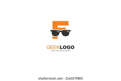 F logo Sunglasses for identity. letter template vector illustration for your brand.