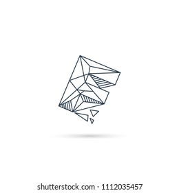f logo template for gem stone texture vector illustration