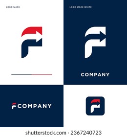 F Diseño de Ilustración de Icono de Vector con logotipo