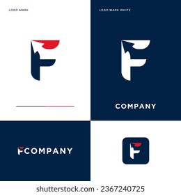 F Diseño de Ilustración de Icono de Vector con logotipo