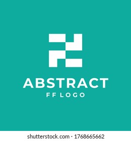 f Logo, Vektorgrafik moderner abstrakter Designs mit weißer Farbe und Aquarellhintergrund