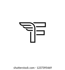 F logo with wings