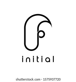 F logo.Initial letter F formed by lines.