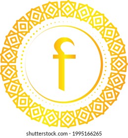 F Logo.Letter .Abstract F Design Vector in Gold Colors.