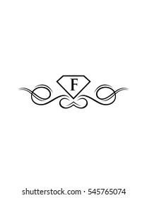 F Luxury initial logo icon