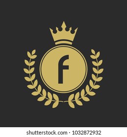 F Luxury logo,Design for Boutique hotel,Resort,Restaurant, Royalty, Victorian identity, luxury Hotel, Heraldic, Fashion,VIP,Club,education Full vector logo template.