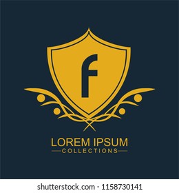 F Luxury logo,Design for Boutique hotel,Resort,Restaurant, Royalty, Victorian identity, luxury Hotel, Heraldic, Fashion,VIP,Club,education Full vector logo template.