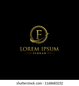 F Luxury travel logo vector flat