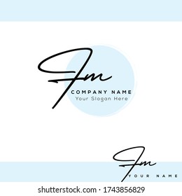 F M FM Initial Letter Handwriting und Signaturlogo.	
