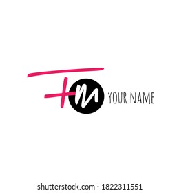 F m Fm initial letter handwriting and signature logo