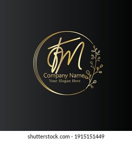 F M FM Initial letter handwriting and signature logo. Beauty vector initial logo .Fashion, boutique, floral and botanical
