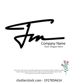 F M FM Initial letter handwriting and signature logo. Beauty vector initial logo .Fashion, boutique, floral and botanical