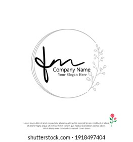 F M FM Initial letter handwriting and signature logo. Beauty vector initial logo .Fashion, boutique, floral and botanical
