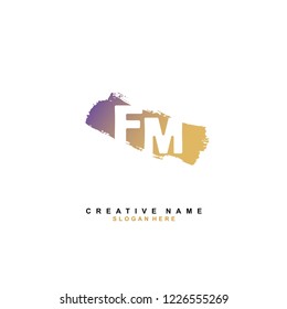 F M FM Initial logo template vector
