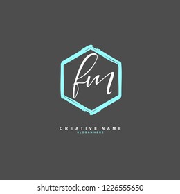 F M FM Initial logo template vector