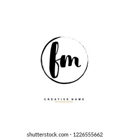 F M FM Initial logo template vector