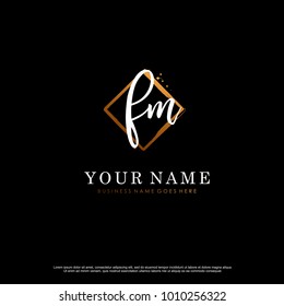 F M Initial abstract logo template vector