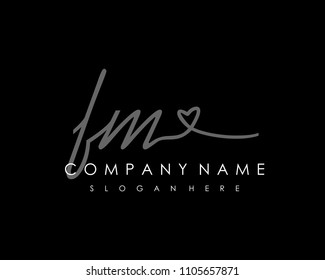 F M Initial handwriting logo vector