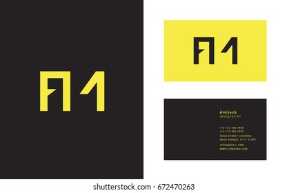 F M joint logo icon with Business card template