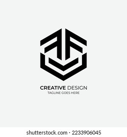 F F Diseño de logotipo de vectores minimalista y moderno adecuado para empresas y marcas