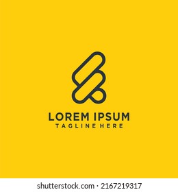 F moderne minimalistische Vektorlogo-Vorlage
