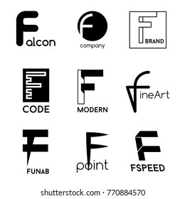 F Monnogram Letter 9 Logo Templattes