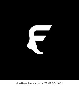 F monogram with foot logo design concept vector premium