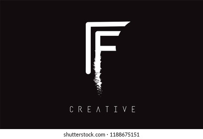 F Monogram Letter Design Brush Paint Stroke. Letter Logo with Monogram Paintbrush Vector Illustration.