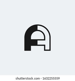 F & A monogram logo. Black and white