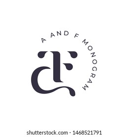 A and F monogram logo design,simple minimal modern style logomark,brand logo template