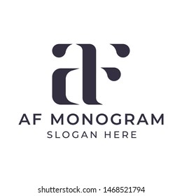 A and F monogram logo design,simple minimal modern style logomark,brand logo template