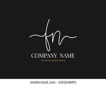 F N FN Beauty vector initial logo, handwriting logo of initial signature, wedding, fashion, jewerly, boutique, floral and botanical with creative template for any company or business.