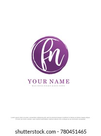 F & N initial splash logo template vector