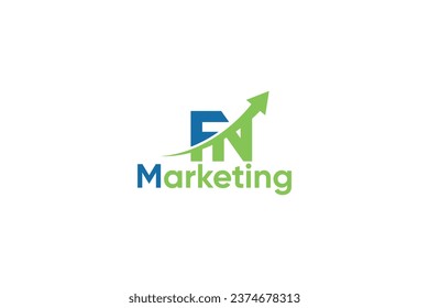 F N-Muster für digitale Marketinglogos mit Buchstaben und Pfeil