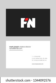 F N letters Joint logo icon with business card vector template.