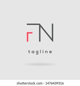 F & N Letters joint logo design vector template