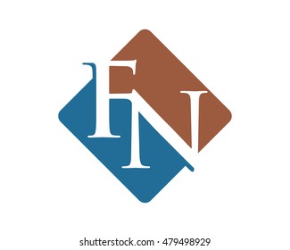 f and n rhombus initial letter typography typeset alphabet font image vector icon