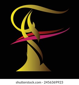 Ilustración de diseño de logotipo de nombre F