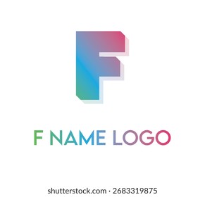 "F" name logo unique and abstract for business branding
