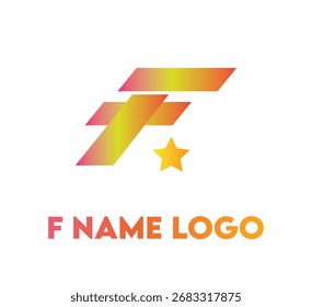 "F" name logo unique for business branding