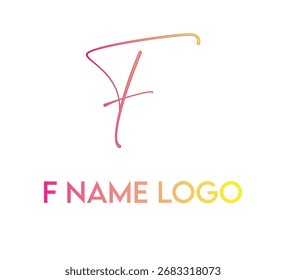 "F" name logo unique for business branding